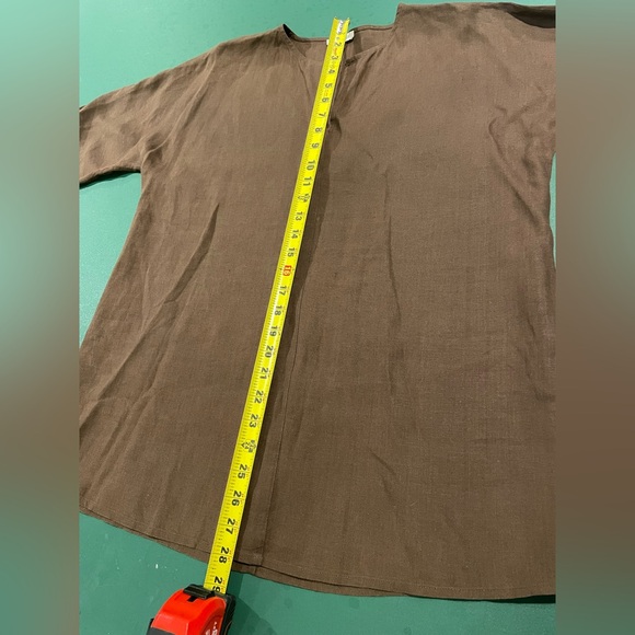 Eileen Fisher Chocolate V-Neck Top - Picture 8 of 10